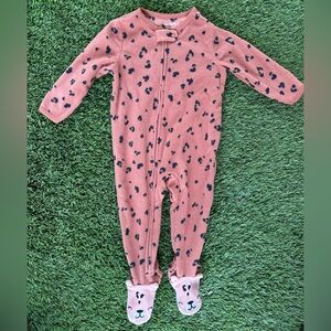 Carter’s Child of Mine Brown Fleece Baby Pajamas - 12M